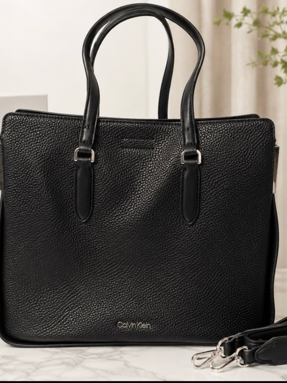 Calvin Klein FAY Convertible Pebbled Tote Bag